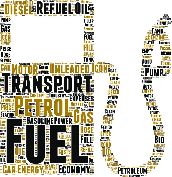 Fuel pump pictogram vector tag cloud — Stock Vector