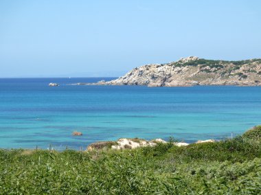 güzel plaj rena majori, Sardunya, İtalya, costa paradiso (Kuzey Sardunya)
