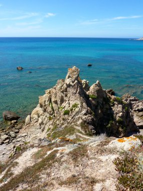 güzel plaj rena majori, Sardunya, İtalya, costa paradiso (Kuzey Sardunya)