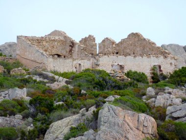 yok taş binalar, caprera Adası, adalar la maddalena, Sardunya, İtalya