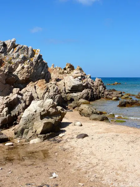 Krásná pláž rena majori, Sardinie, Itálie, costa paradiso (Severní Sardinie) — Stock fotografie