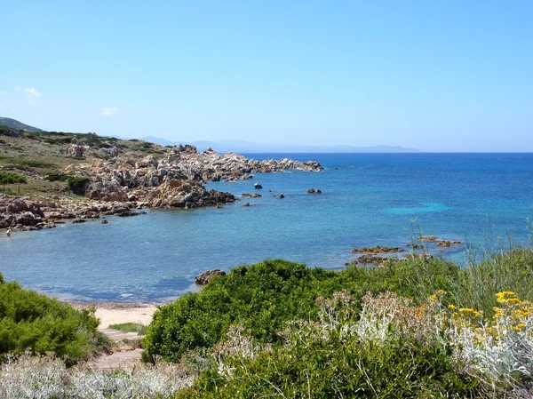 田中丽奈出发海滩，gallura，撒丁岛意大利 — 图库照片