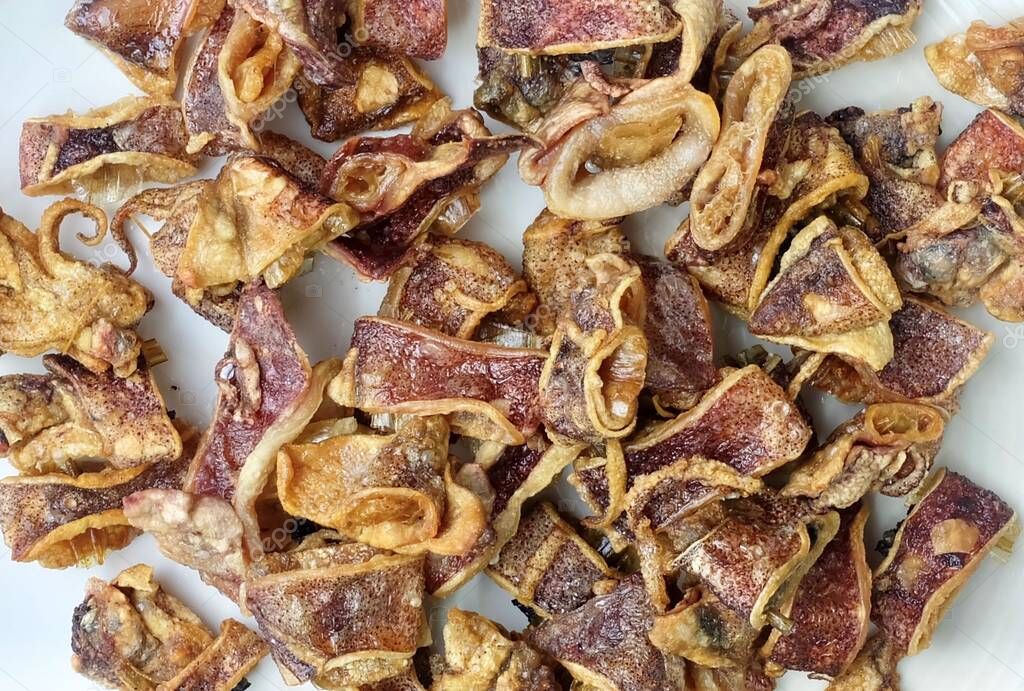 Cuisine and Food, Deep Fried Salty Squid or Octopus Made of Squid and