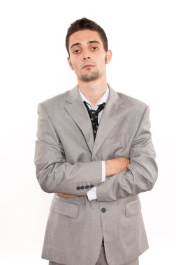 üzgün yakışıklı genç beyaz iş adamı