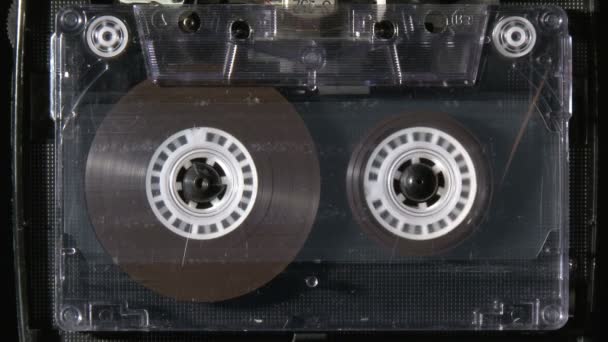 Audio cassette playing — Stock Video