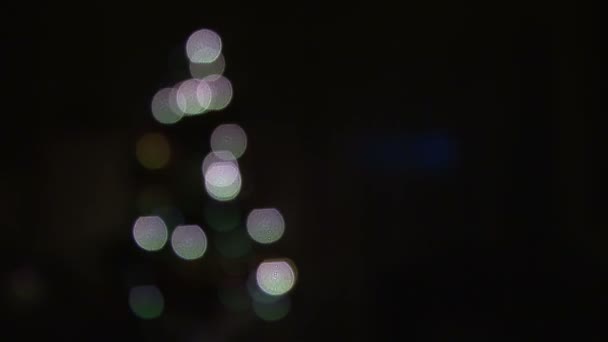 Blurred christmas tree lights — Stock Video