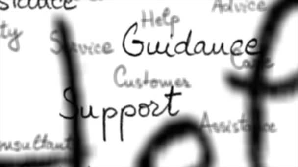 Boucle transparente de mots de soutien à la clientèle avec alpha mat — Video