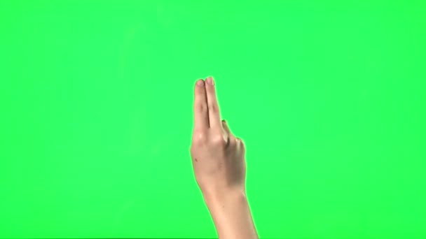 21 érintőképernyős gesztusok - női kéz - a zöld képernyő