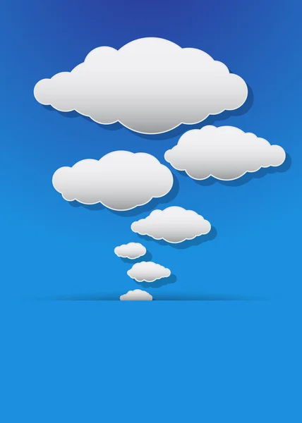 Ilustração de nuvens vetoriais com fundo azul — Vetor de Stock