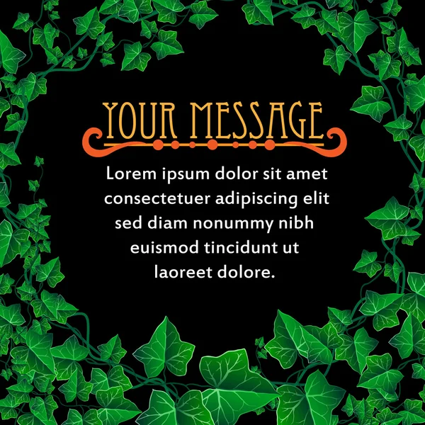 Bella illustrazione decorata foglia di edera — Vettoriale Stock