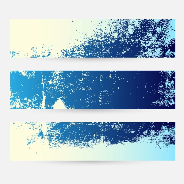 Conjunto de pancartas Grunge temáticas azules — Vector de stock