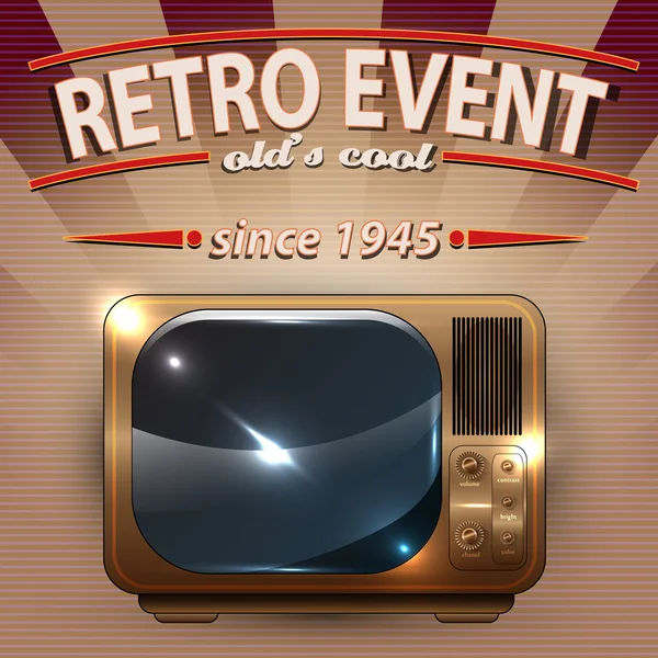 Retro Party poster with Vintage Television — Stock Vector