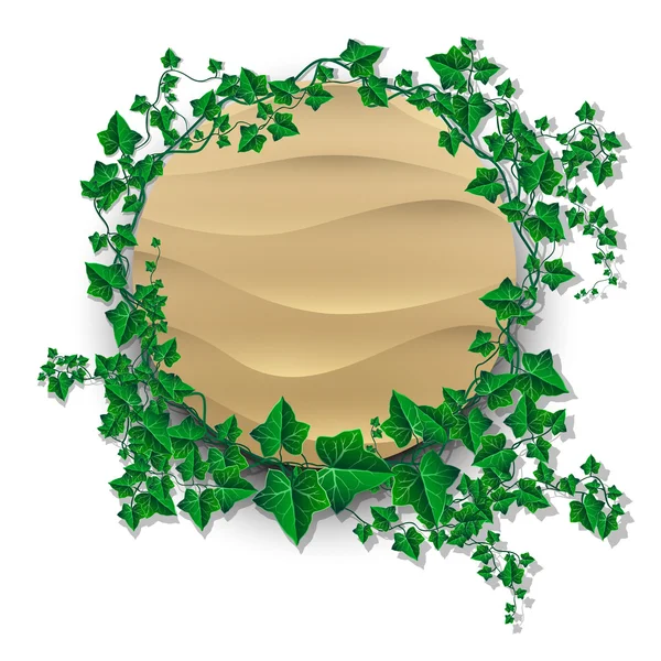 Banner de arena decorado con hojas de hiedra — Vector de stock