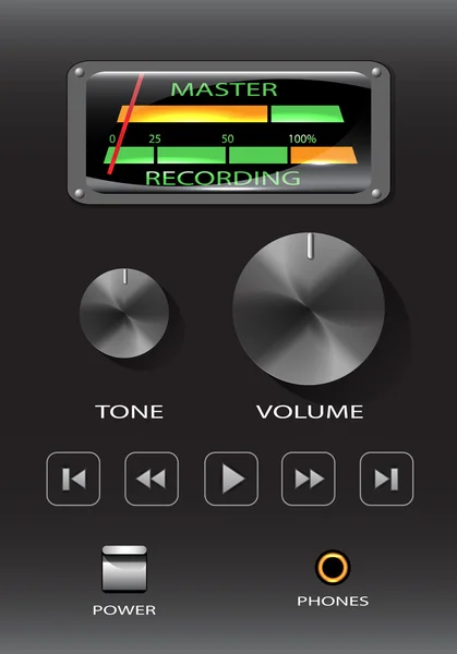 Vektör vintage player kontrol paneli — Stok Vektör