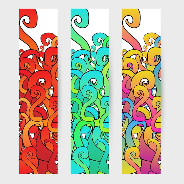 Abstract hippie style banner set — Stock Vector