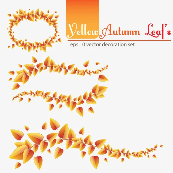 Červený podzim listí dekorace set — Stockový vektor