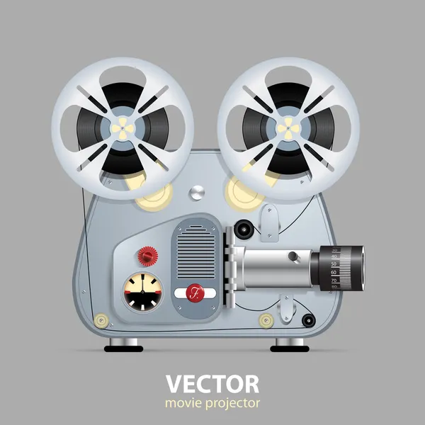 Retro-Filmprojektor Illustration — Stockvektor