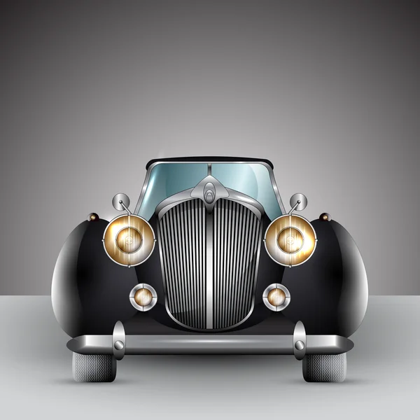 Retro carro vintage preto — Vetor de Stock