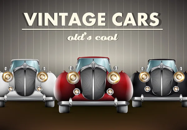 Vector set of old 's cool vintage cars — стоковый вектор