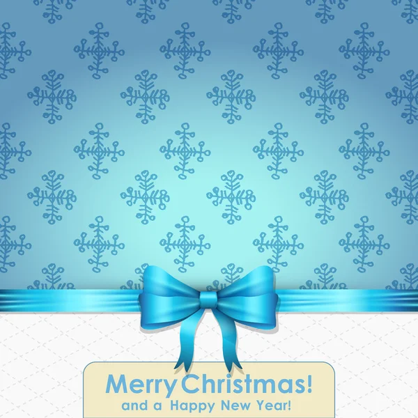 弓とリボンでエレガントなクリスマス カード — ストックベクタ