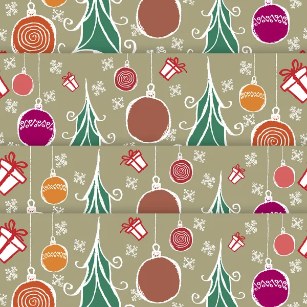 Hand drawn Christmas globes background — Stock Vector