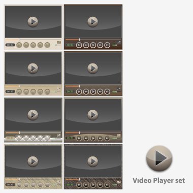 Vektör video oynatıcı set tasarımı