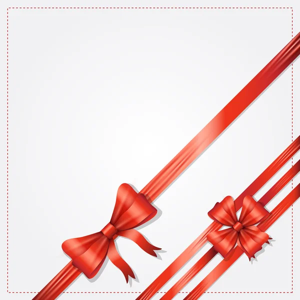Carte élégante avec noeud cadeau et ruban — Image vectorielle