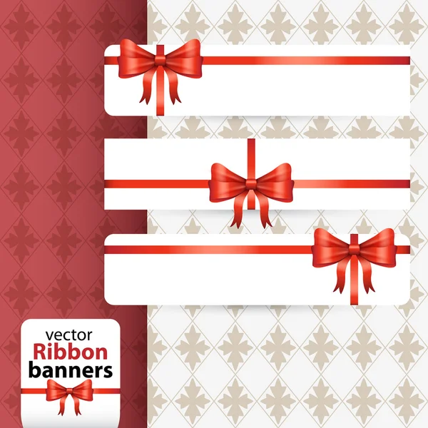 Cute vector ribbon banner set — Stock Vector