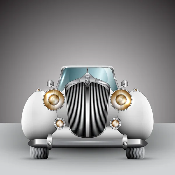 Retro coche vintage blanco — Vector de stock