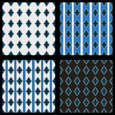 zarif retro tarzı mavi seamless modeli küme