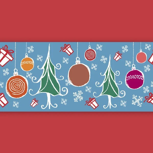 Handgezeichnete Weihnachtskugeln Hintergrund — Stockvektor