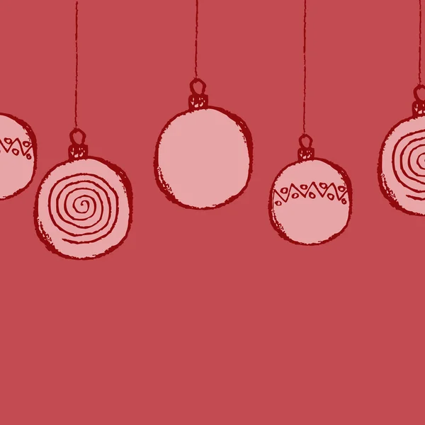 Dibujado a mano globos de Navidad fondo — Vector de stock