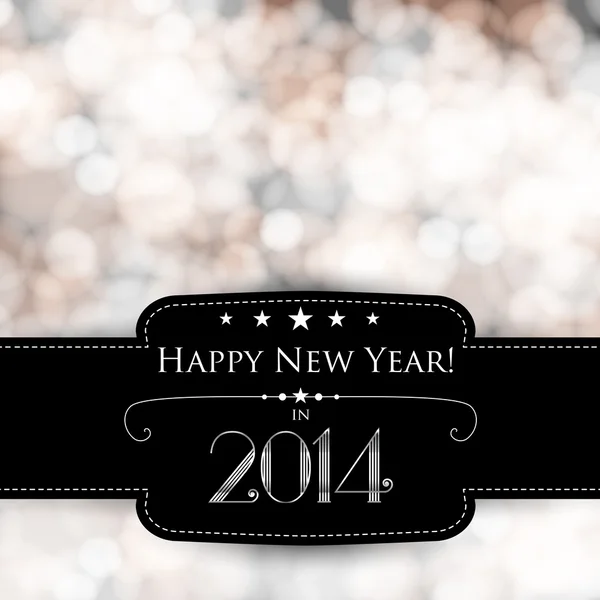Elegantní šťastný nový rok pozadí s rozmazané blikající světla — Stockový vektor