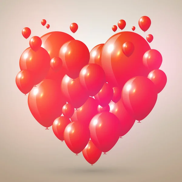 Illustration de ballons vectoriels en forme de coeur — Image vectorielle