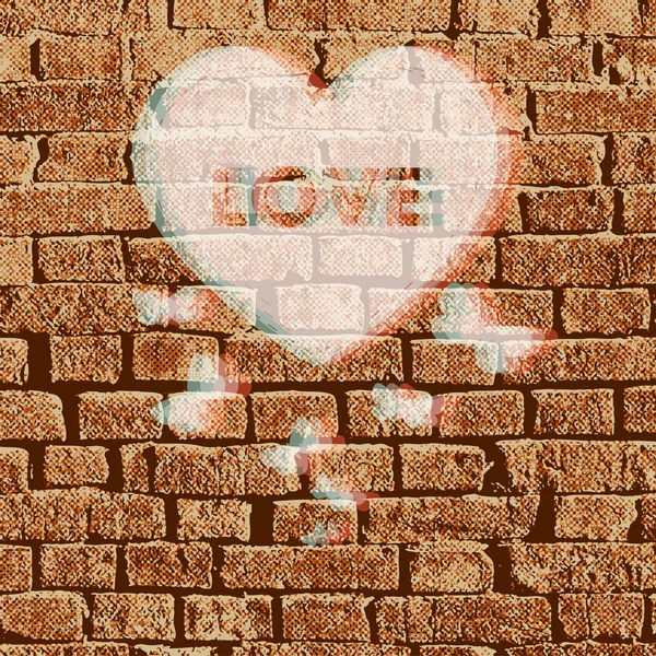 Illustration vectorielle du mur de brique de Valentine — Image vectorielle