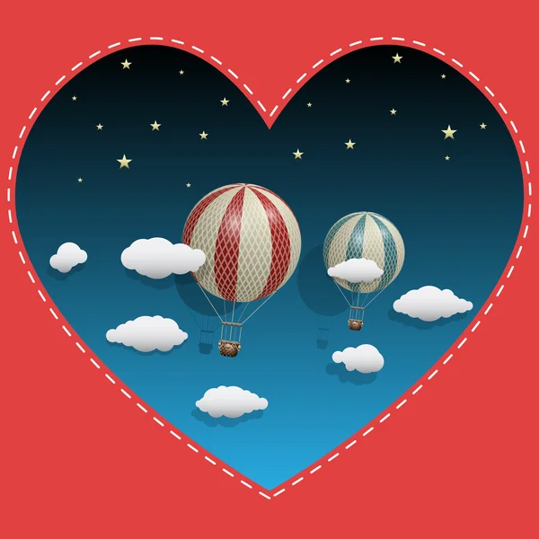 Illustrazione concettuale vettoriale valentina con palloncini — Vettoriale Stock