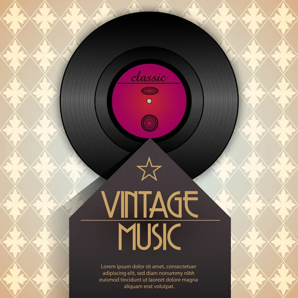 Vector retro vinyl muziek evenement poster — Stockvector