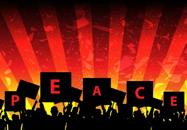 Des émeutes vectorielles protestent pour la paix — Image vectorielle