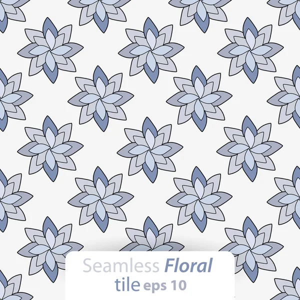 Vector seamless retro style floral tile background — Stock Vector