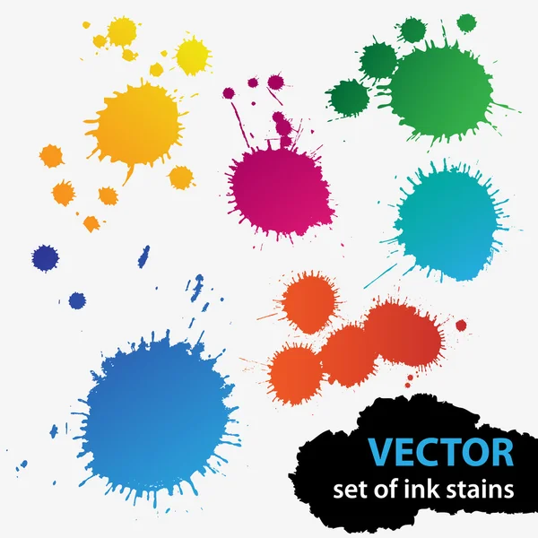 Vector colorful set of grunge stains background textures — Stock Vector