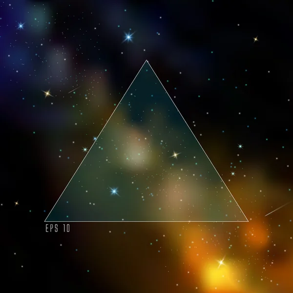 Vector driehoek in de ruimte met sterren illustratie — Stockvector