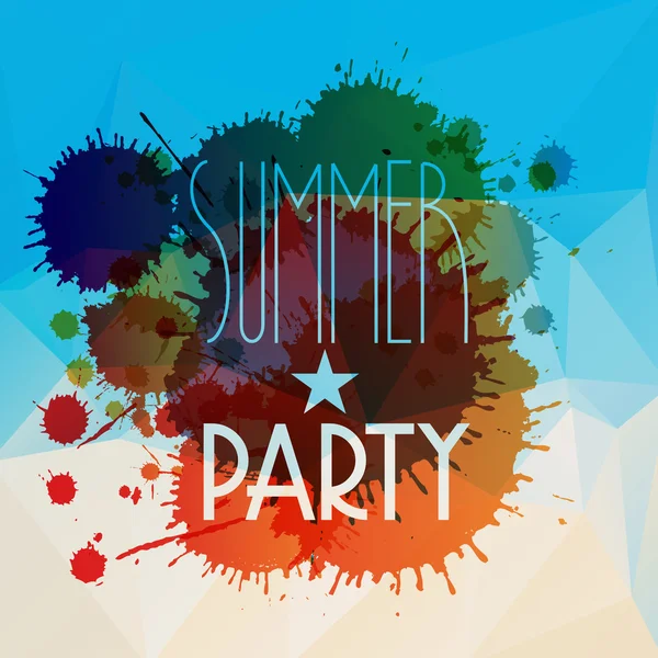 Vector abstract splattered summer party background — Stock Vector