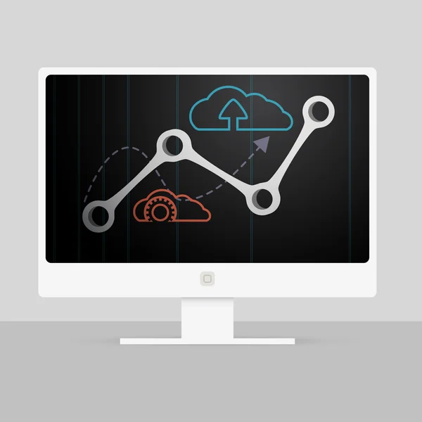 Vector Cloud computing, technology concept — Stock Vector