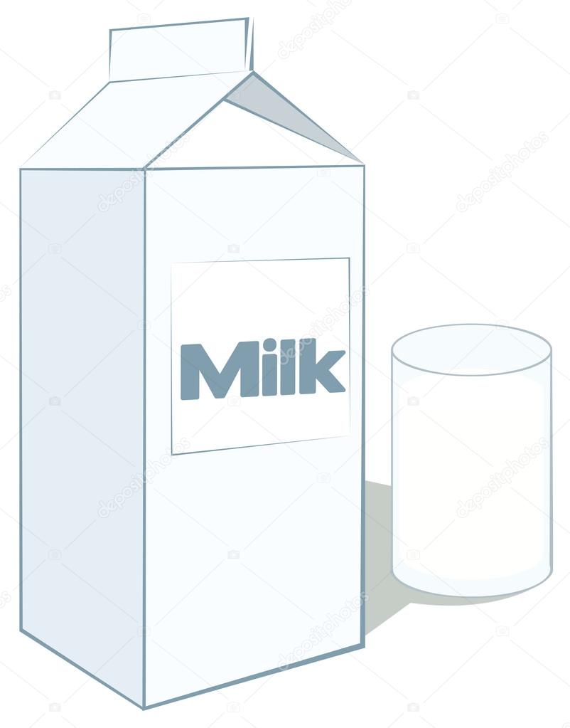 carton-brick and a glass of milk