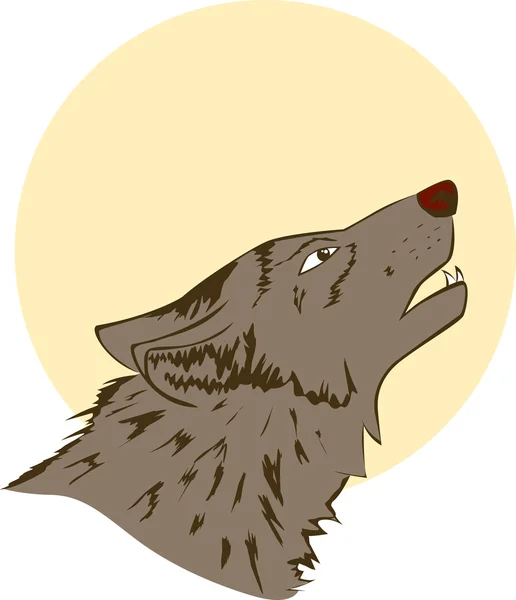 Lobo nocturno — Vector de stock