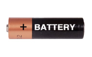 aa batarya üzerinde beyaz izole