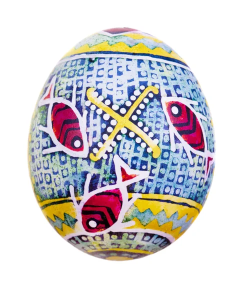 Uovo di Pasqua dipinto in stile folk — Foto Stock