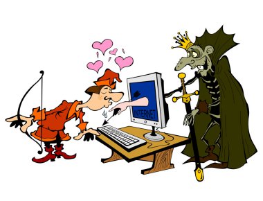 Scene with prince and a monster clipart