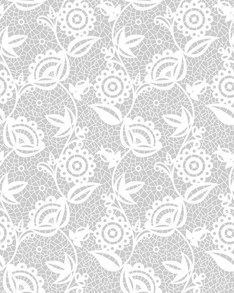 Download Seamless white floral lace pattern — Stock Vector ...