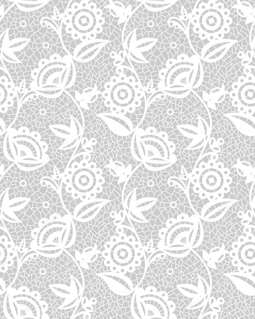 Seamless white floral lace pattern